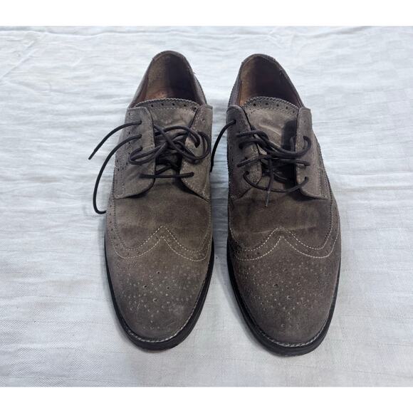 J & M 1850 (Johnson & Murphy) tan suede Wingtip Oxford, sheepskin lined, 9 1/2 main image 5